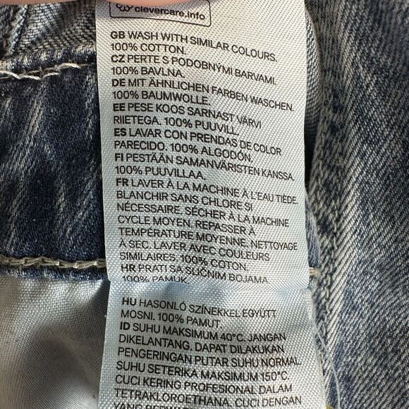 H&M Jean Overalls Women's Distressed Denim Shorts Streetwear‎ Size 4 100% Cotton - Picture 7 of 9